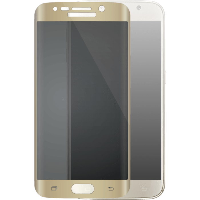 Protection d'écran en verre trempé Bord à Bord Incurvé pour Samsung Galaxy S6 Edge, Or