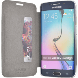Coque Clapet Slim avec pochette CB pour Samsung Galaxy S6 Edge, Noir