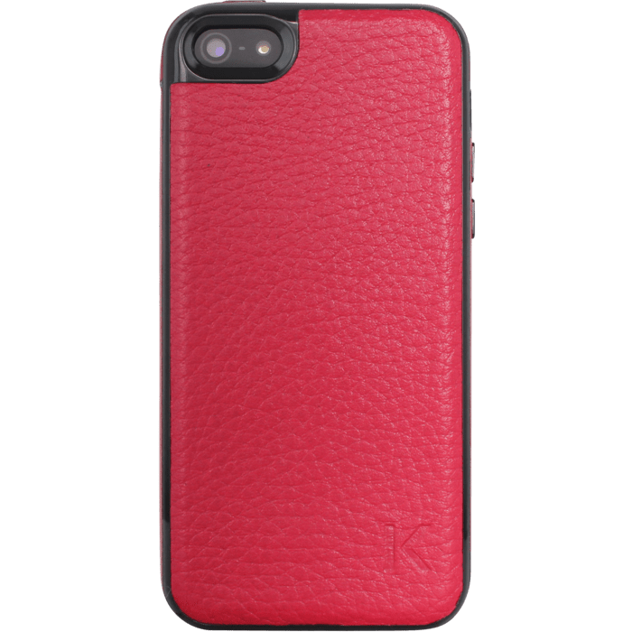 Coque silicone pour Apple iPhone 5/5s/SE , Cuir Rouge