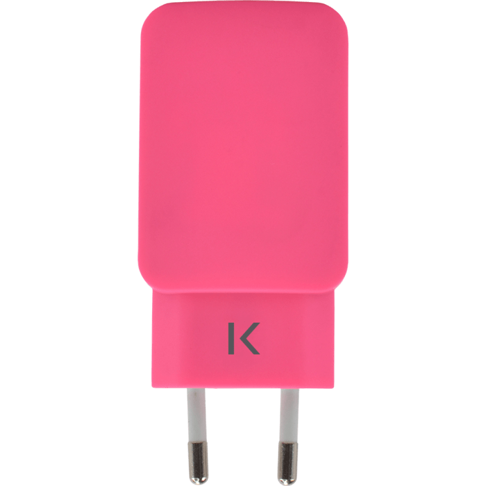 Chargeur Universel Double USB (EU) 3.4A, Rose Bonbon