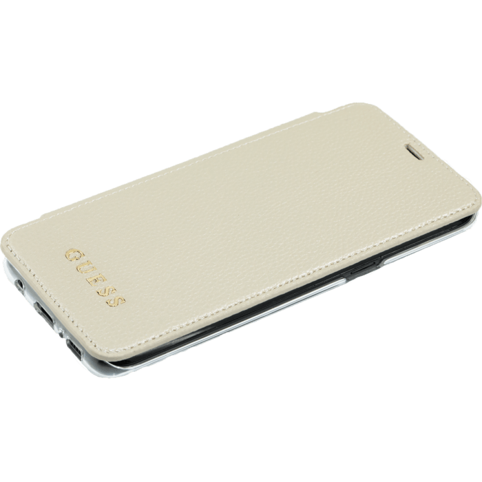 Guess Iridescent Coque clapet avec transparent arrière pour Samsung Galaxy S8, Dorée