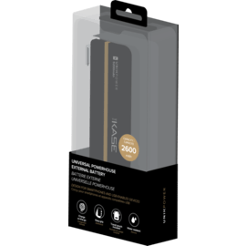 PowerHouse Universelle batterie externe, 2600 mAh, Noir