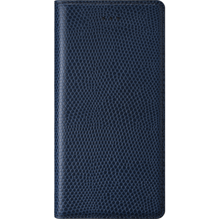 Diarycase Coque clapet en cuir véritable avec support aimanté pour Apple iPhone 6/6s Plus, Bleu Marine Lézard