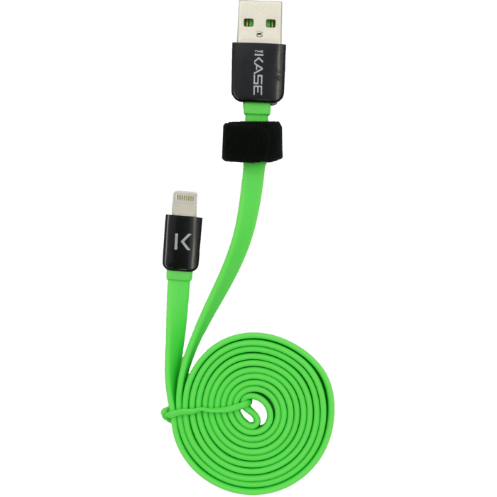 Câble Lightning Plat vers USB (1m), Vert Pomme