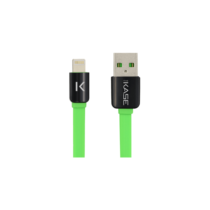 Câble Lightning Plat vers USB (1m), Vert Pomme
