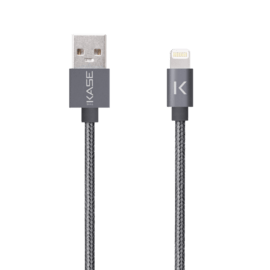 Câble Lightning vers USB tressé métallisé certifié MFi Apple Charge/Sync (1M), Gris