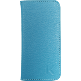 Coque Clapet avec Pochettes CB pour Apple iPhone 5C, cuir de Veau Shrunken Turquoise