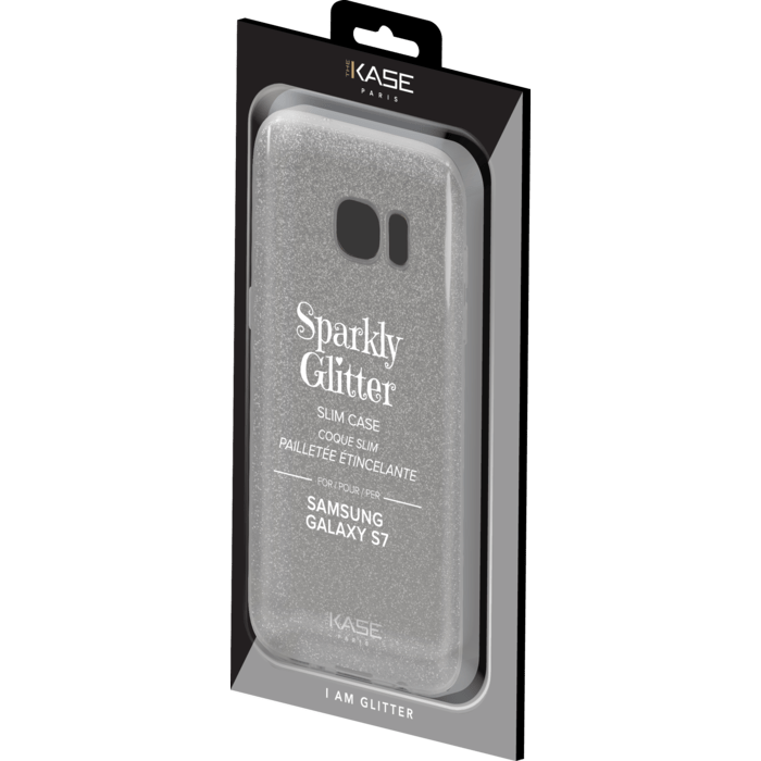 Coque slim pailletée étincelante pour Samsung Galaxy S7,  Argent
