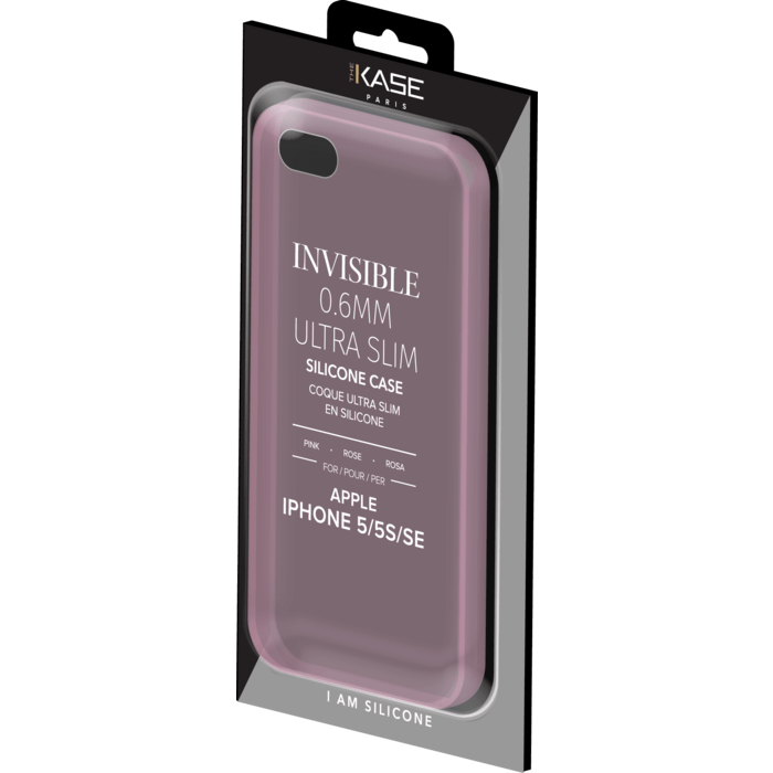 Coque ultra slim invisible pour Apple iPhone 5/5s/SE 0,6mm, Transparent Rose