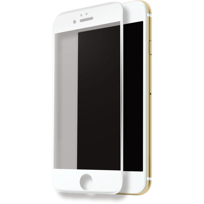 Protection d'écran en verre trempé Bord à Bord Incurvé pour Apple iPhone 7 Plus, Blanc