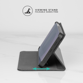 Coque clapet folio avec fente pour cartes & support pour Samsung Galaxy S25+, Noir