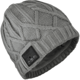 Casque Bluetooth Bonnet maille torsad&eacute;e
