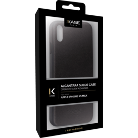 Coque en Su&egrave;de Alcantara pour Apple iPhone XS Max, Noir Minuit