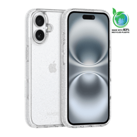 Coque hybride &eacute;tincelante invisible GEN 2.0 83% de plastique recycl&eacute; pour Apple iPhone 16 Plus, Transparente