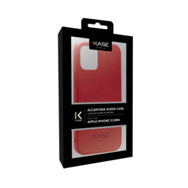Custodia in Alcantara scamosciata per Apple iPhone 12 mini, rosso rubino