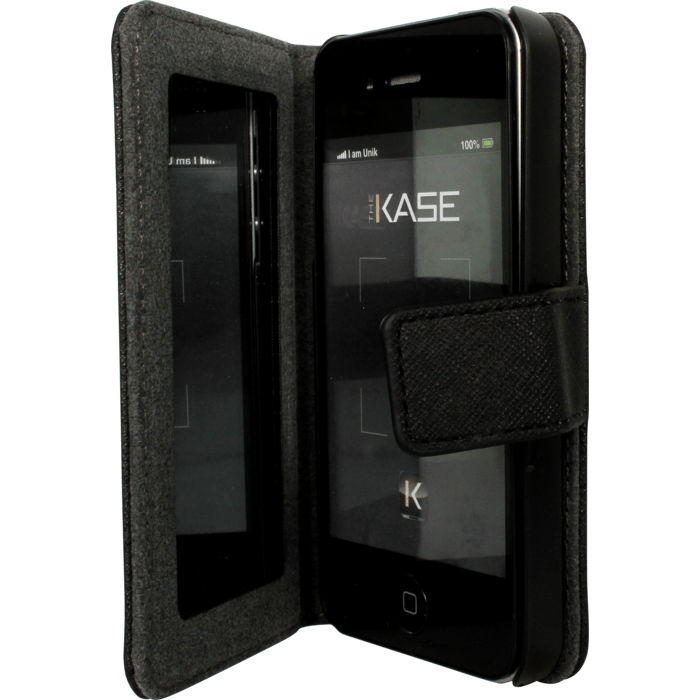 Coque clapet pour Apple iPhone 4/4S avec Miroir, Noir