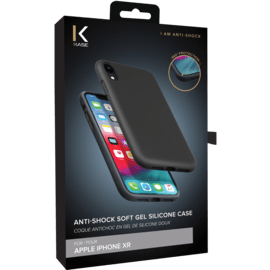 Anti-Shock Soft Gel Silicone Case for Apple iPhone XR, Satin Black
