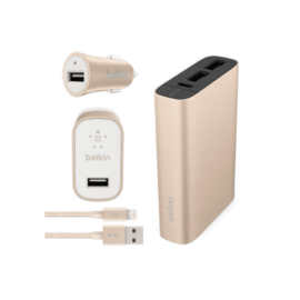 Case Kit Belkin MIXIT Powerbank 6600 mAh + chargeur secteur + chargeur voiture + Cable Lightning