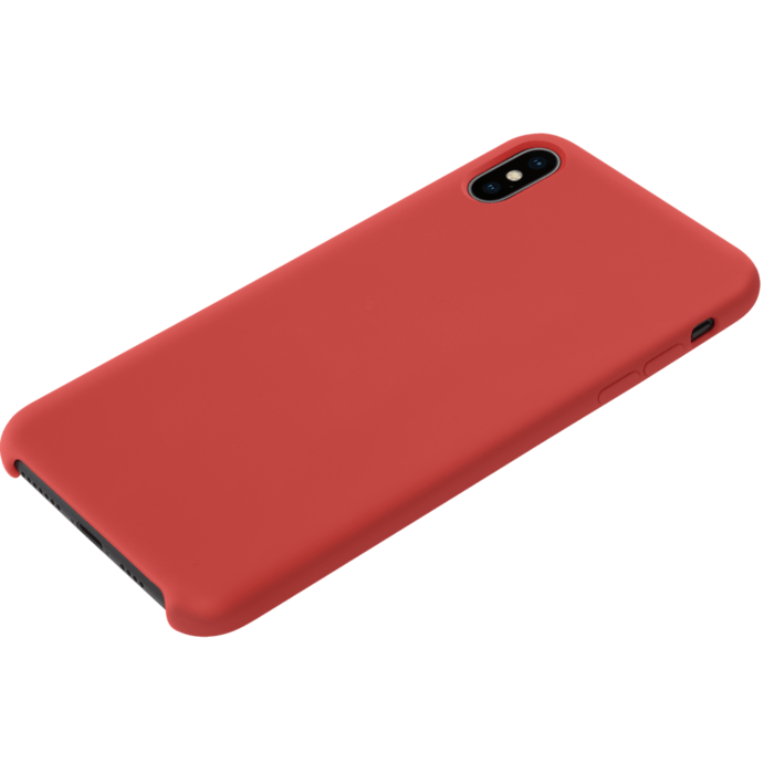 Coque en Gel de Silicone Doux pour Apple iPhone XS Max, Rouge Ardent