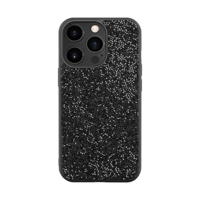 Coque Bling Strass pour Apple iPhone 13 Pro, Minuit Noir
