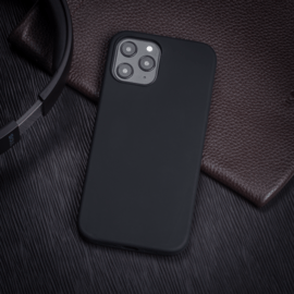 Coque antichoc magn&eacute;tique en gel de silicone doux pour Apple iPhone 12 Pro Max, Noir satin