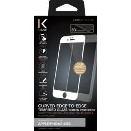Protection d'&eacute;cran en verre tremp&eacute; Bord &agrave; Bord Incurv&eacute; pour Apple iPhone 6/6s, Blanc