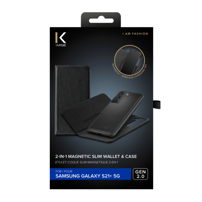 &Eacute;tui et Coque slim magn&eacute;tique 2-en-1 GEN 2.0 pour Samsung Galaxy S21+ 5G, Noir