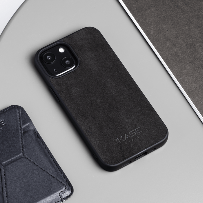 Coque en Su&egrave;de Alcantara pour Apple iPhone 13 mini, Noir Minuit