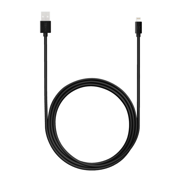 C&acirc;ble Lightning certifi&eacute; MFi Apple Charge Speed 3A charge/ sync (2M), Noir de jais