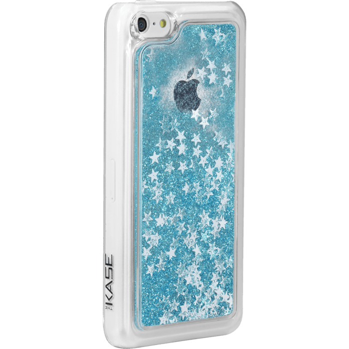Bling Bling Coque Pailletée pour Apple iPhone 5c, Bleu Neige