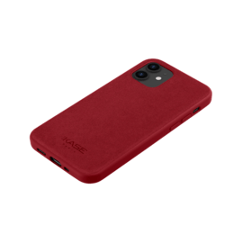Coque en Suède Alcantara pour Apple iPhone 12 mini, Rouge rubis