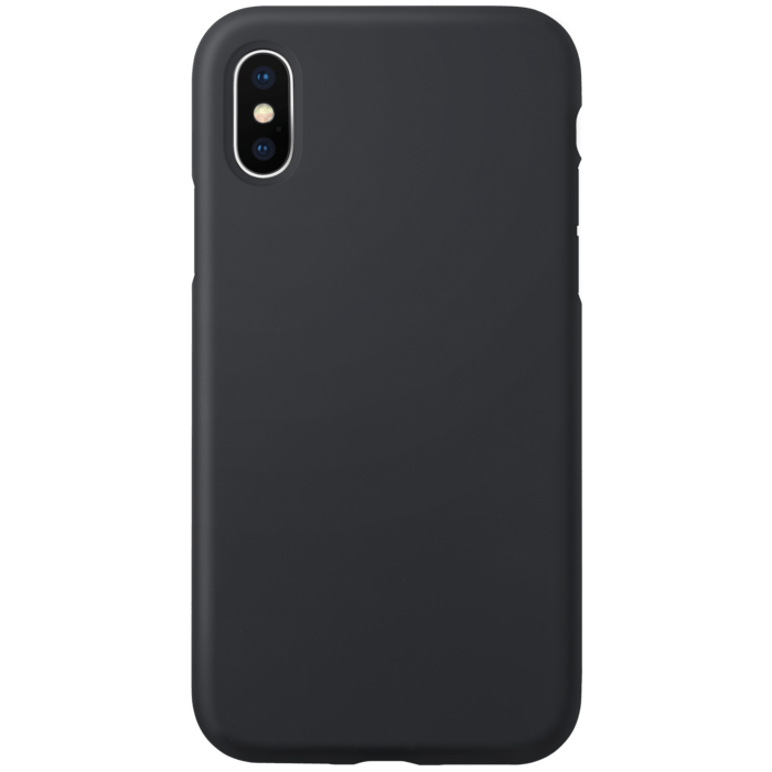 Coque antichoc en gel de silicone doux pour Apple iPhone X/XS, Noir Satin