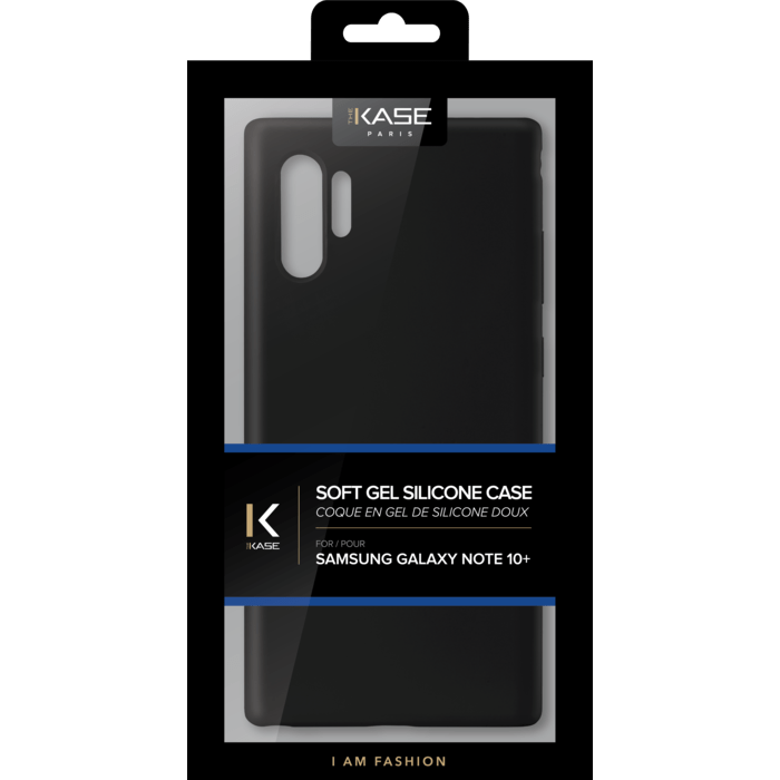 Coque en Gel de Silicone Doux pour Samsung Galaxy Note10+, Noir satin