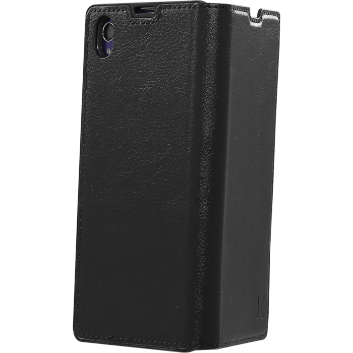 Coque clapet aimantée avec pochette CB pour Sony Xperia Z1, Noir