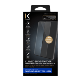 Protection d'&eacute;cran en verre tremp&eacute; Bord &agrave; Bord Incurv&eacute; pour Samsung Galaxy S20 Ultra, Noir