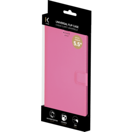 Coque clapet Universelle pour Smartphone (jusqu &agrave; 5.5 pouce), Rose Fandango