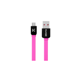 Cable plat vers Micro USB (1m) pour Android, Rose Bonbon