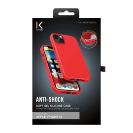 Anti-Shock Soft Gel Silicone Case for Apple iPhone 13, Fiery Red