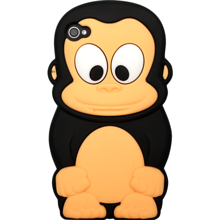 Coque pour Apple iPhone 4/4S, silicone Singe Noir