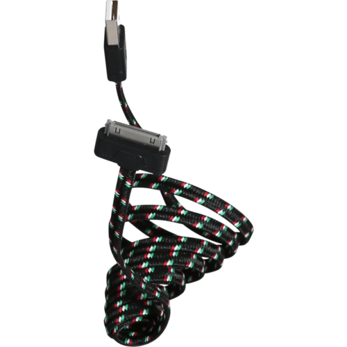 Câble plat 30 broches vers USB (1m) en nylon, Noir