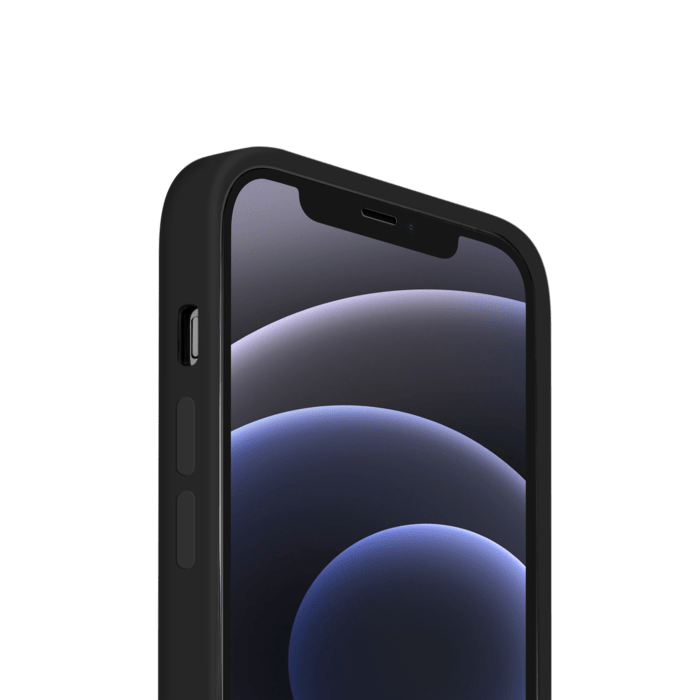 Coque antichoc magn&eacute;tique en gel de silicone doux pour Apple iPhone 12 Pro Max, Noir satin