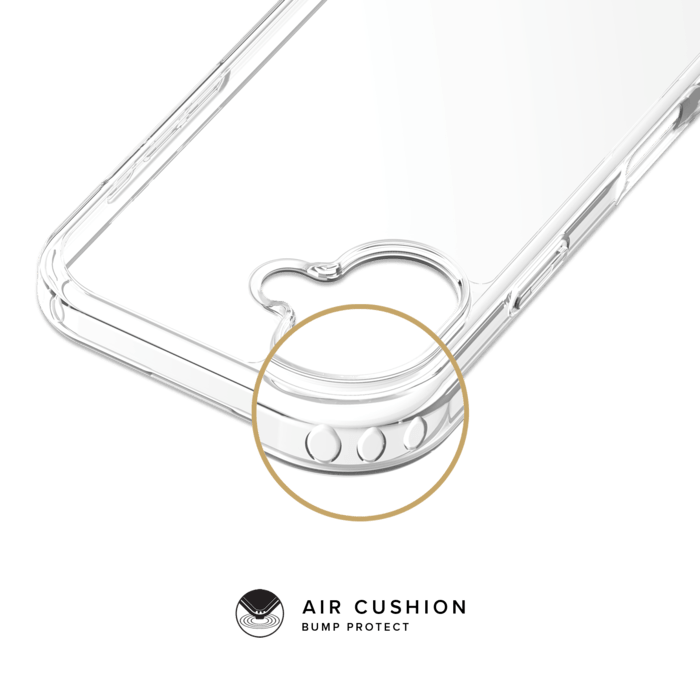 Coque hybride invisible fabriqu&eacute;e &agrave; 83 % de plastique recycl&eacute; pour Apple iPhone 17, transparente