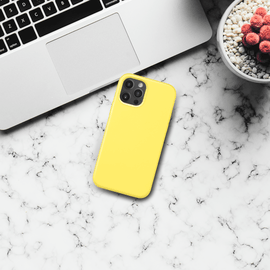 Coque antichoc en gel de silicone doux pour Apple iPhone 12/12 Pro, Jaune Limonade