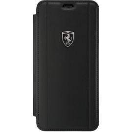 Ferrari Heritage Portofino Coque clapet en cuir véritable pour Samsung Galaxy S9, Noir