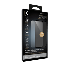 Protection d'&eacute;cran premium en verre tremp&eacute; pour Apple iPhone 13 mini, Transparent