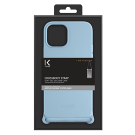 Coque en gel de silicone doux en bandouli&egrave;re pour Apple iPhone 12 Pro Max, Bleu Lilas