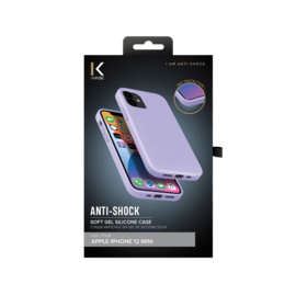 (O) Coque antichoc en gel de silicone doux pour Apple iPhone 12 mini, Violet Lilas