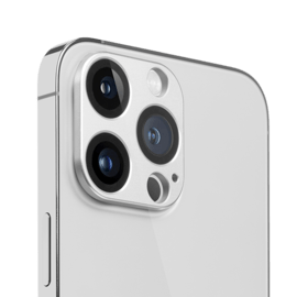 Protection en alliage métallique des objectifs photo pour Apple iPhone 13 Pro/13 Pro Max, Argent Sidéral