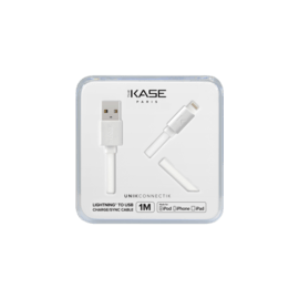 C&acirc;ble Lightning certifi&eacute; MFi Apple Charge/Sync (1M) Blanc Lumineux