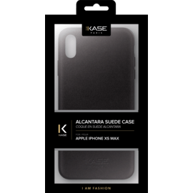 Coque en Su&egrave;de Alcantara pour Apple iPhone XS Max, Noir Minuit